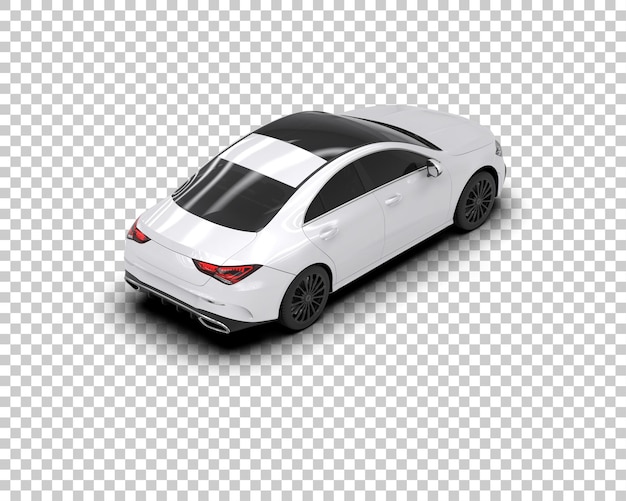 Escena de un coche moderno aislado en el fondo Ilustración de renderización 3D
