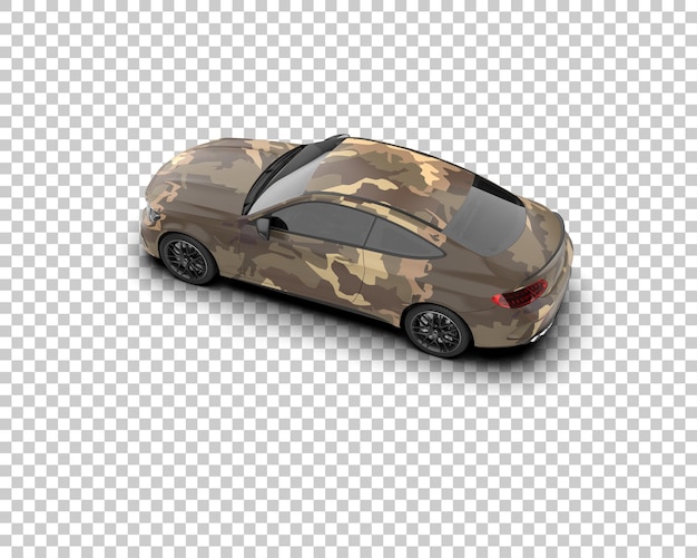 Escena de un coche moderno aislado en el fondo Ilustración de renderización 3D