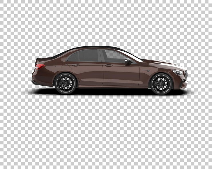 PSD escena de un coche moderno aislado en el fondo ilustración de renderización 3d