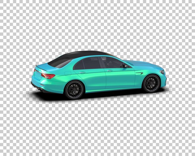 Escena de un coche moderno aislado en el fondo Ilustración de renderización 3D