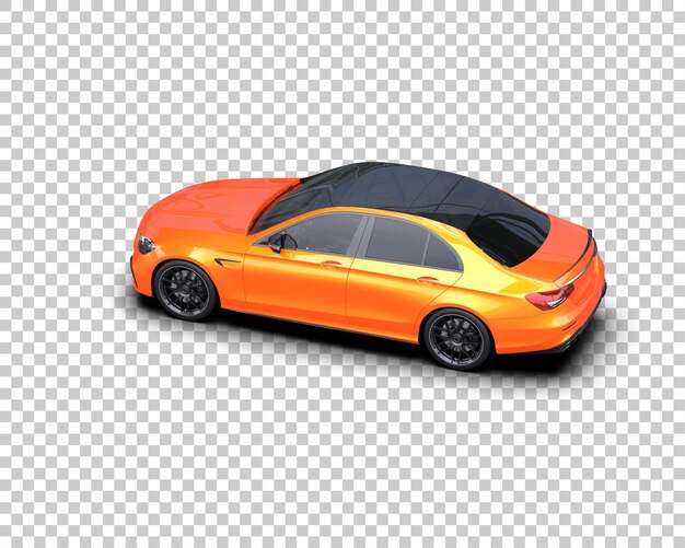Escena de un coche moderno aislado en el fondo Ilustración de renderización 3D