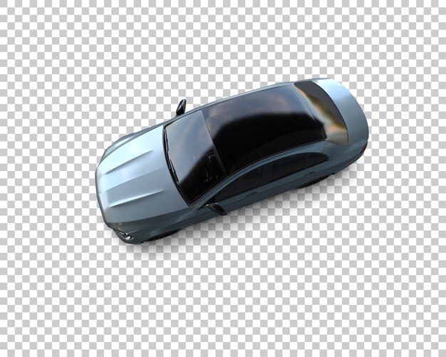 Escena de un coche moderno aislado en el fondo Ilustración de renderización 3D