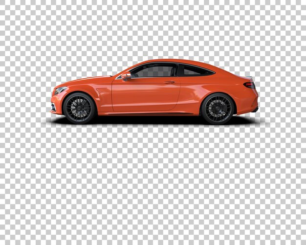 Escena de un coche moderno aislado en el fondo Ilustración de renderización 3D