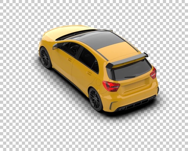 Escena de un coche moderno aislado en el fondo Ilustración de renderización 3D