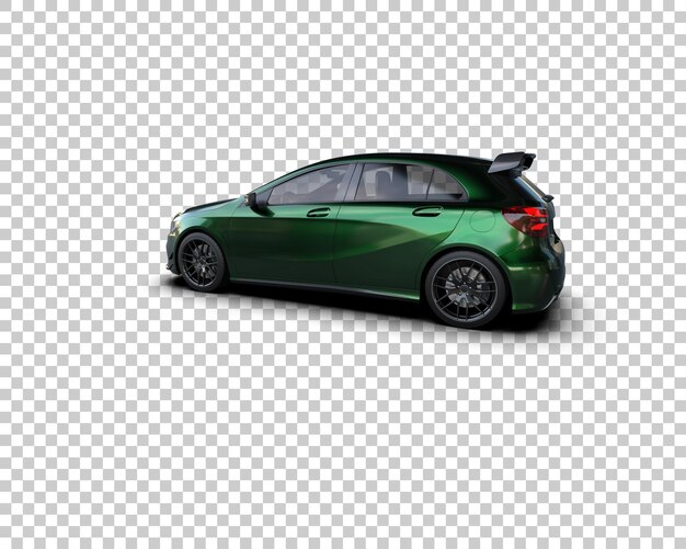 Escena de un coche moderno aislado en el fondo Ilustración de renderización 3D