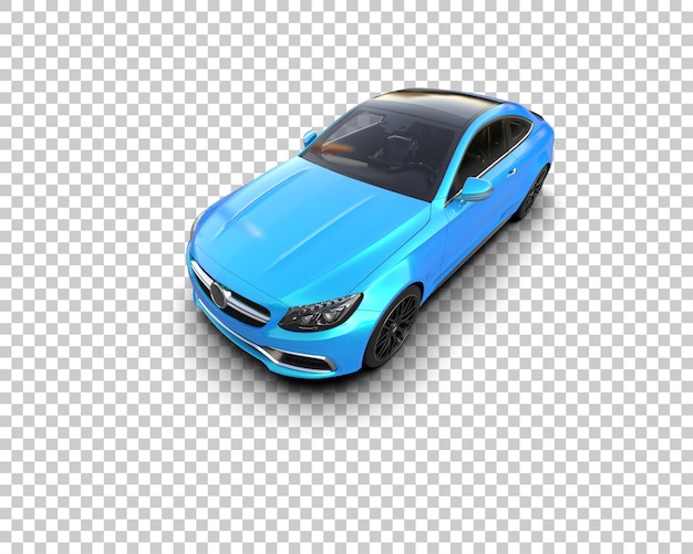 Escena de un coche moderno aislado en el fondo Ilustración de renderización 3D