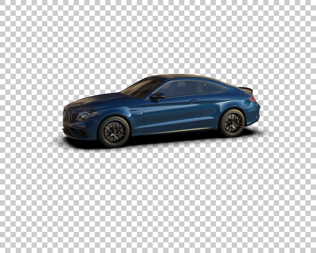 Escena de un coche moderno aislado en el fondo Ilustración de renderización 3D