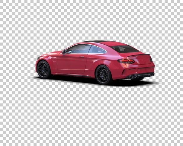 Escena de un coche moderno aislado en el fondo Ilustración de renderización 3D
