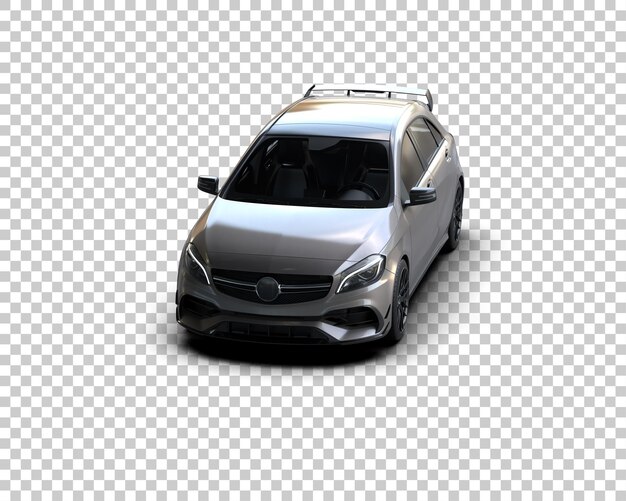 Escena de un coche moderno aislado en el fondo Ilustración de renderización 3D