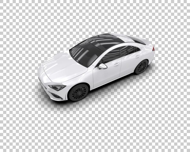 Escena de un coche moderno aislado en el fondo Ilustración de renderización 3D