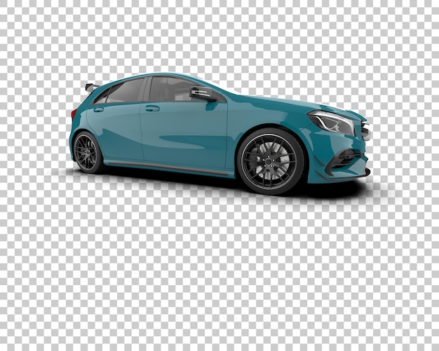Escena de un coche moderno aislado en el fondo Ilustración de renderización 3D