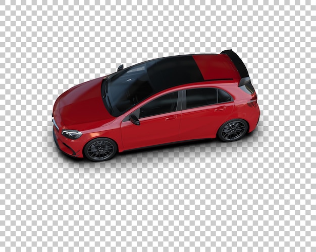 Escena de un coche moderno aislado en el fondo Ilustración de renderización 3D