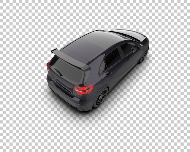 Escena de un coche moderno aislado en el fondo Ilustración de renderización 3D