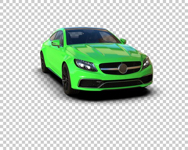 Escena de un coche moderno aislado en el fondo Ilustración de renderización 3D