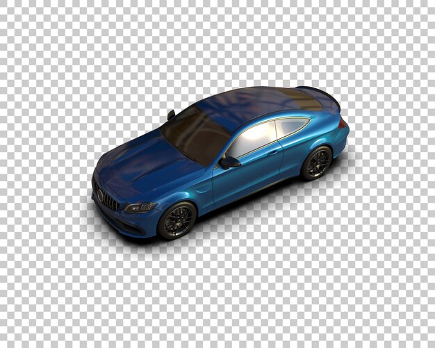 Escena de un coche moderno aislado en el fondo Ilustración de renderización 3D