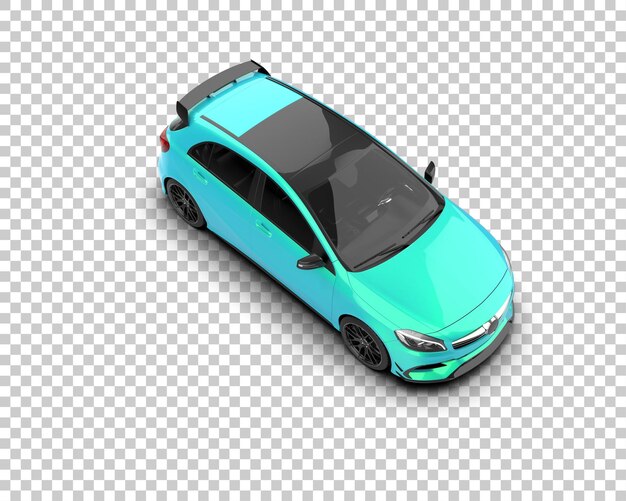 Escena de un coche moderno aislado en el fondo Ilustración de renderización 3D