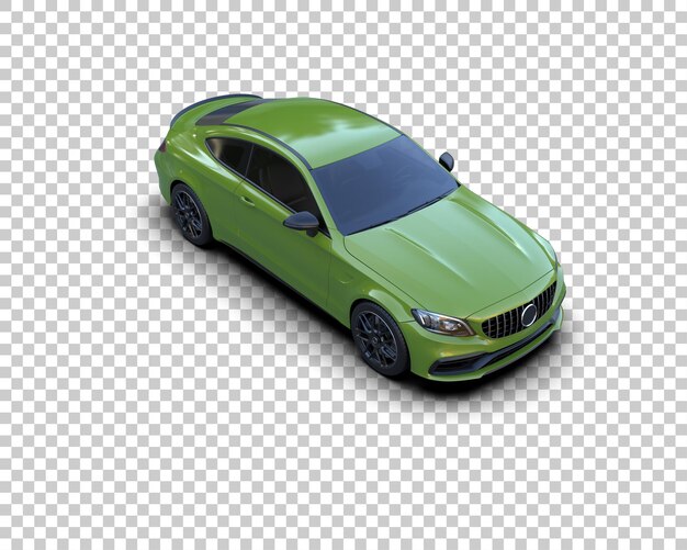 Escena de un coche moderno aislado en el fondo Ilustración de renderización 3D