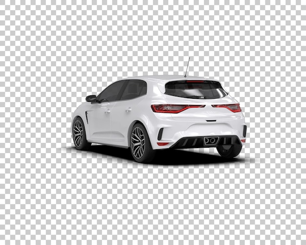 Escena de un coche moderno aislado en el fondo Ilustración de renderización 3D