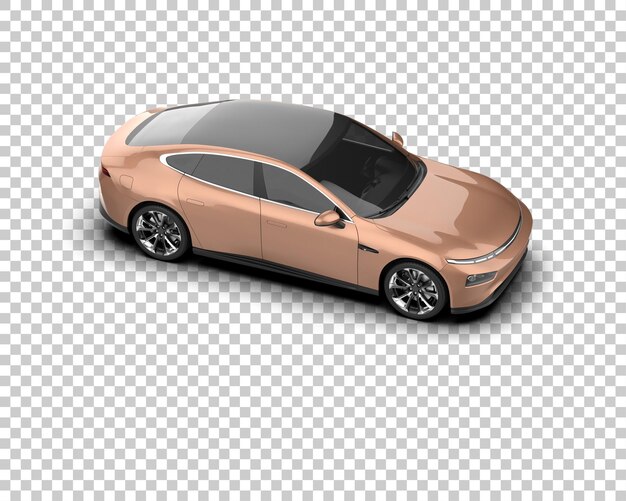Escena de un coche moderno aislado en el fondo Ilustración de renderización 3D