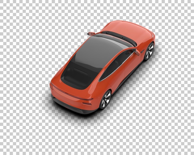 Escena de un coche moderno aislado en el fondo Ilustración de renderización 3D