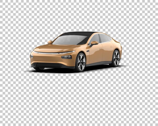 Escena de un coche moderno aislado en el fondo Ilustración de renderización 3D