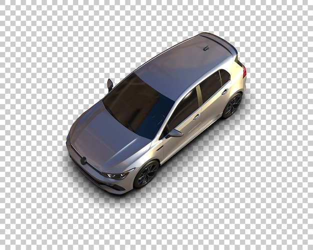 Escena de un coche moderno aislado en el fondo Ilustración de renderización 3D