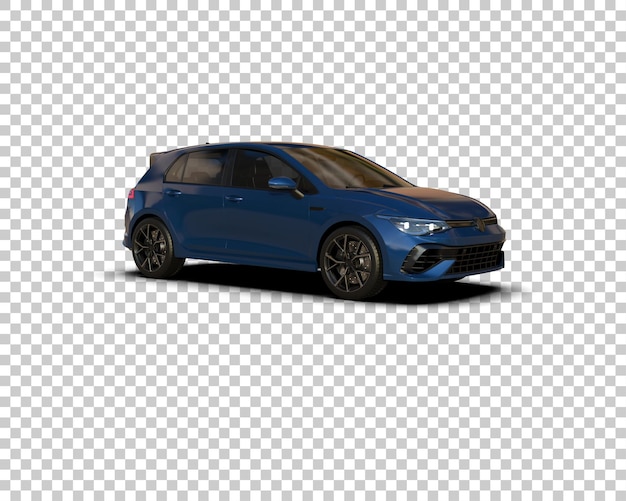 Escena de un coche moderno aislado en el fondo Ilustración de renderización 3D