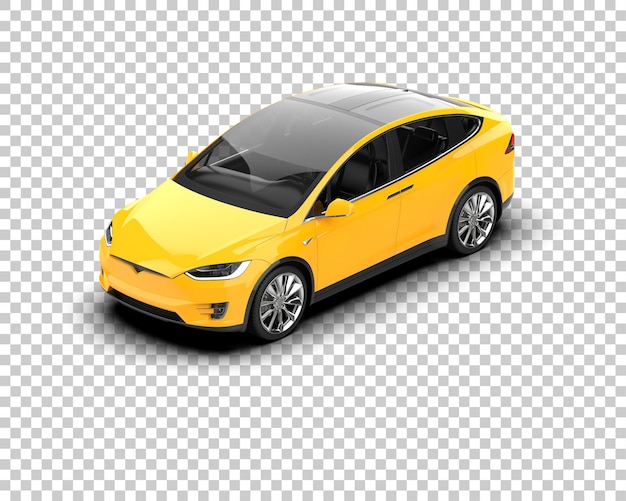 Escena de un coche moderno aislado en el fondo Ilustración de renderización 3D