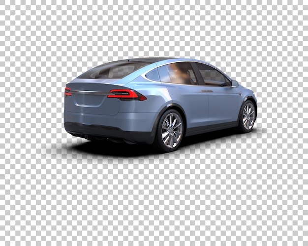 Escena de un coche moderno aislado en el fondo Ilustración de renderización 3D