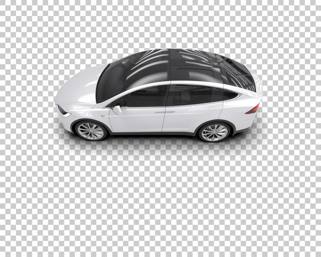 Escena de un coche moderno aislado en el fondo Ilustración de renderización 3D