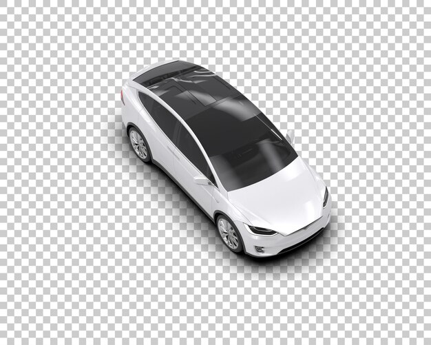 Escena de un coche moderno aislado en el fondo Ilustración de renderización 3D
