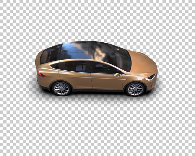 Escena de un coche moderno aislado en el fondo Ilustración de renderización 3D