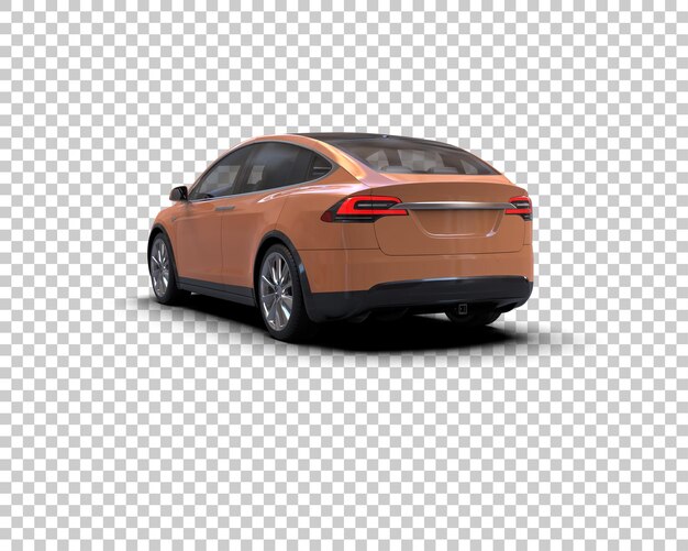 Escena de un coche moderno aislado en el fondo Ilustración de renderización 3D