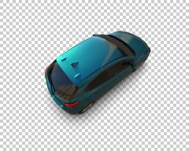 Escena de un coche moderno aislado en el fondo Ilustración de renderización 3D