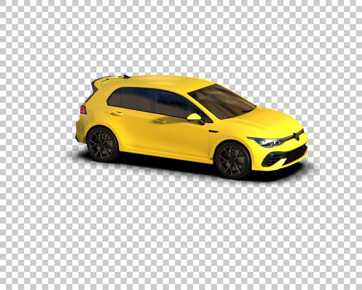 PSD escena de un coche moderno aislado en el fondo ilustración de renderización 3d