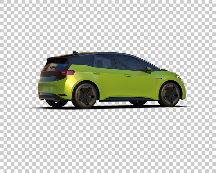PSD escena de un coche moderno aislado en el fondo ilustración de renderización 3d