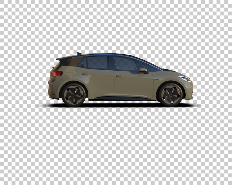 PSD escena de un coche moderno aislado en el fondo ilustración de renderización 3d
