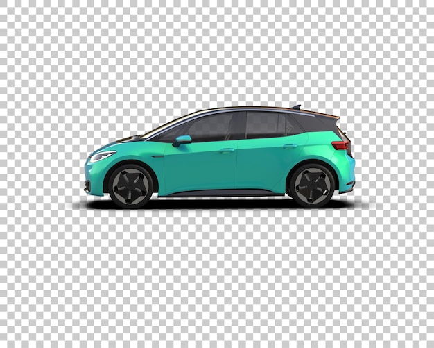 Escena de un coche moderno aislado en el fondo Ilustración de renderización 3D