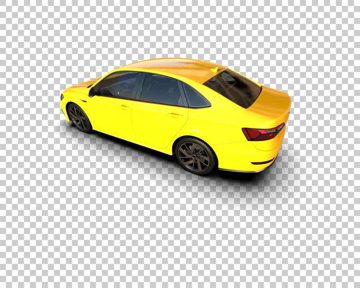PSD escena de un coche moderno aislado en el fondo ilustración de renderización 3d