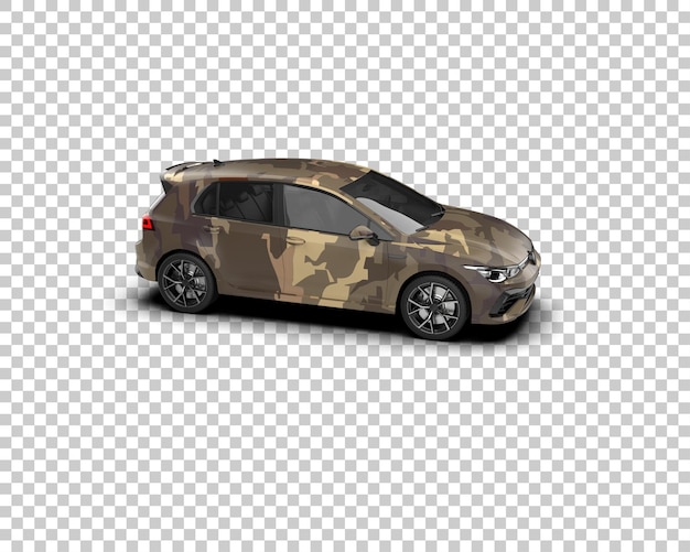 Escena de un coche moderno aislado en el fondo Ilustración de renderización 3D