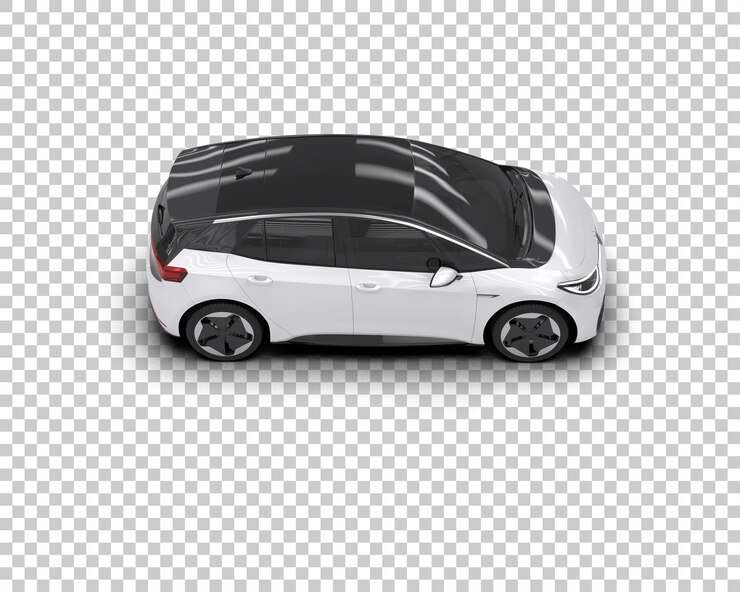 PSD escena de un coche moderno aislado en el fondo ilustración de renderización 3d