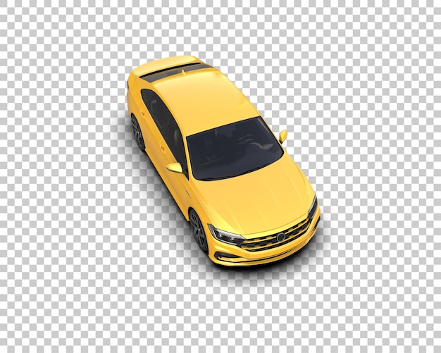 Escena de un coche moderno aislado en el fondo Ilustración de renderización 3D