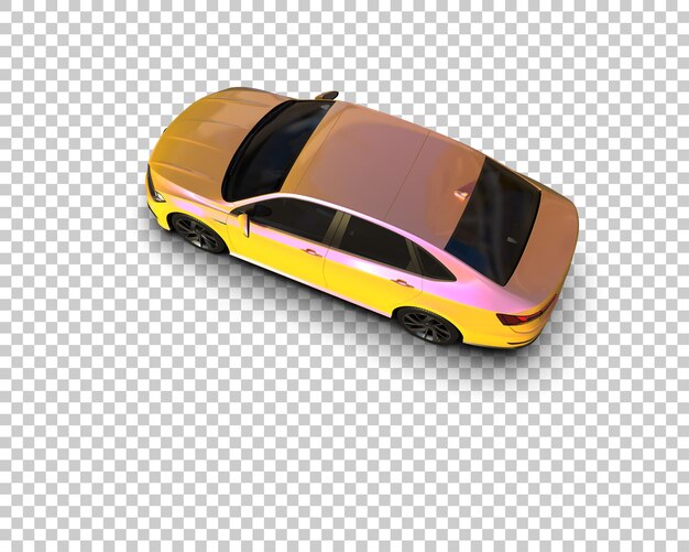 Escena de un coche moderno aislado en el fondo Ilustración de renderización 3D