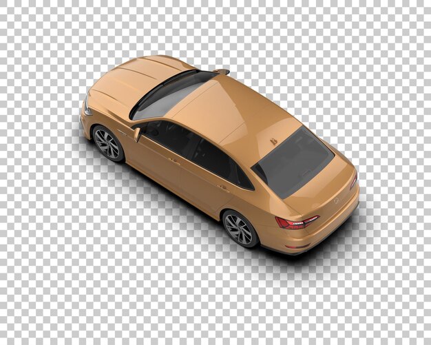 Escena de un coche moderno aislado en el fondo Ilustración de renderización 3D