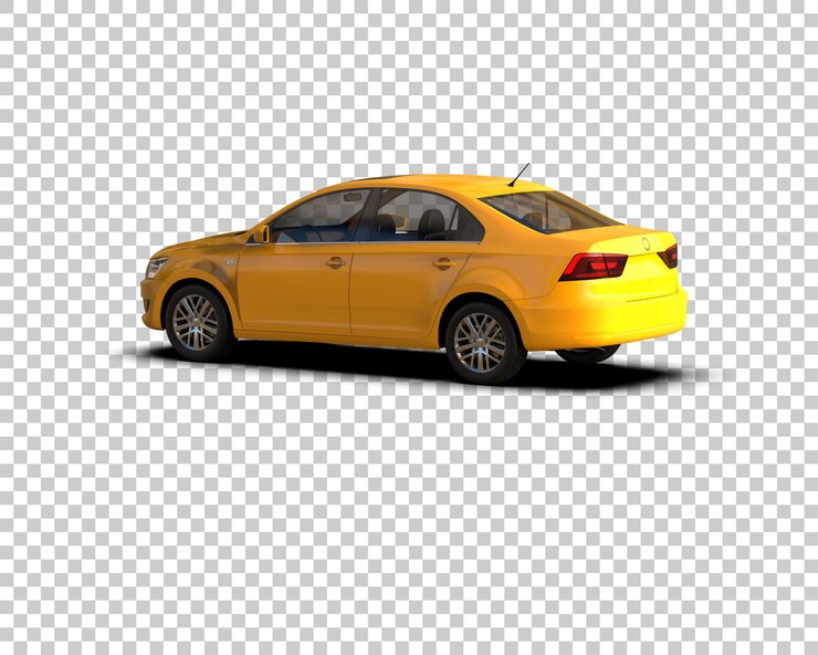 PSD escena de un coche moderno aislado en el fondo ilustración de renderización 3d