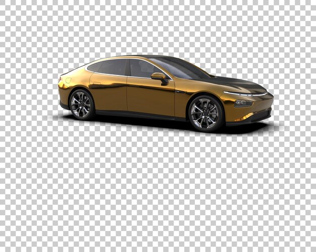 Escena de un coche moderno aislado en el fondo Ilustración de renderización 3D