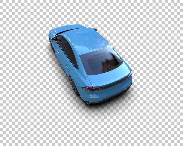 Escena de un coche moderno aislado en el fondo Ilustración de renderización 3D