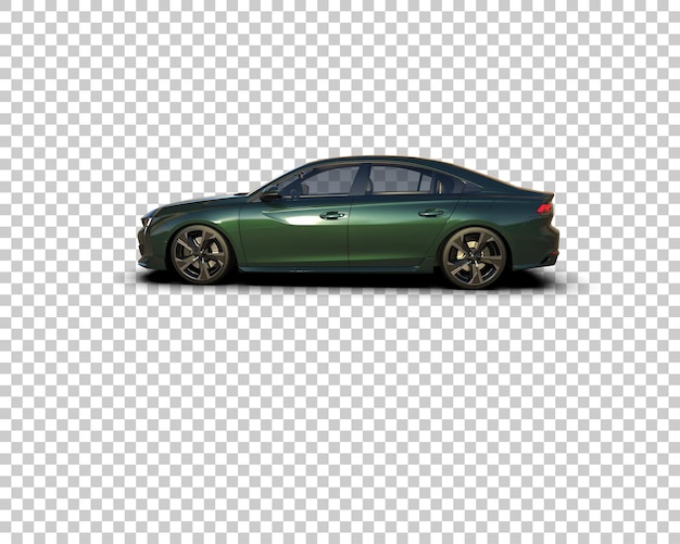 Escena de un coche moderno aislado en el fondo Ilustración de renderización 3D