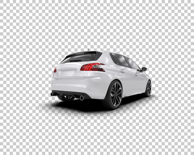 Escena de un coche moderno aislado en el fondo Ilustración de renderización 3D