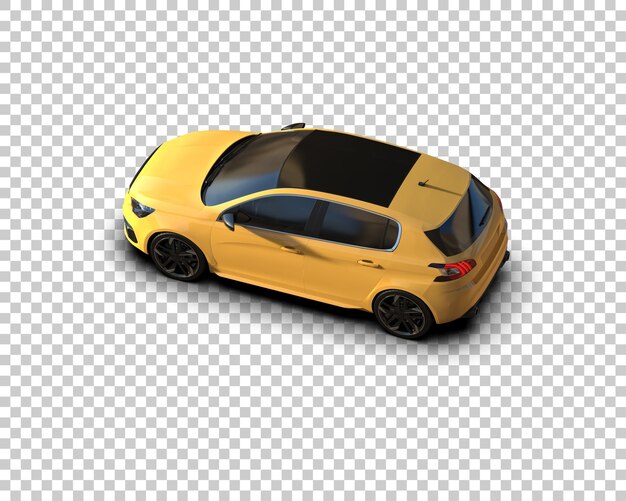 Escena de un coche moderno aislado en el fondo Ilustración de renderización 3D